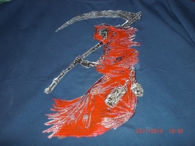 Textildesign - Multistep TextilStencil - DIY - Sensenmann - Reaper