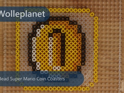 Perler Bead Super Mario Coin Coaster Time lapse