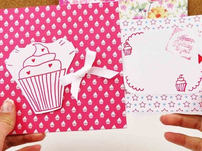 Geburtstagskarte mit Schiebelement | Super süße Karte mit Cupcake Motiv | Happy Birthday