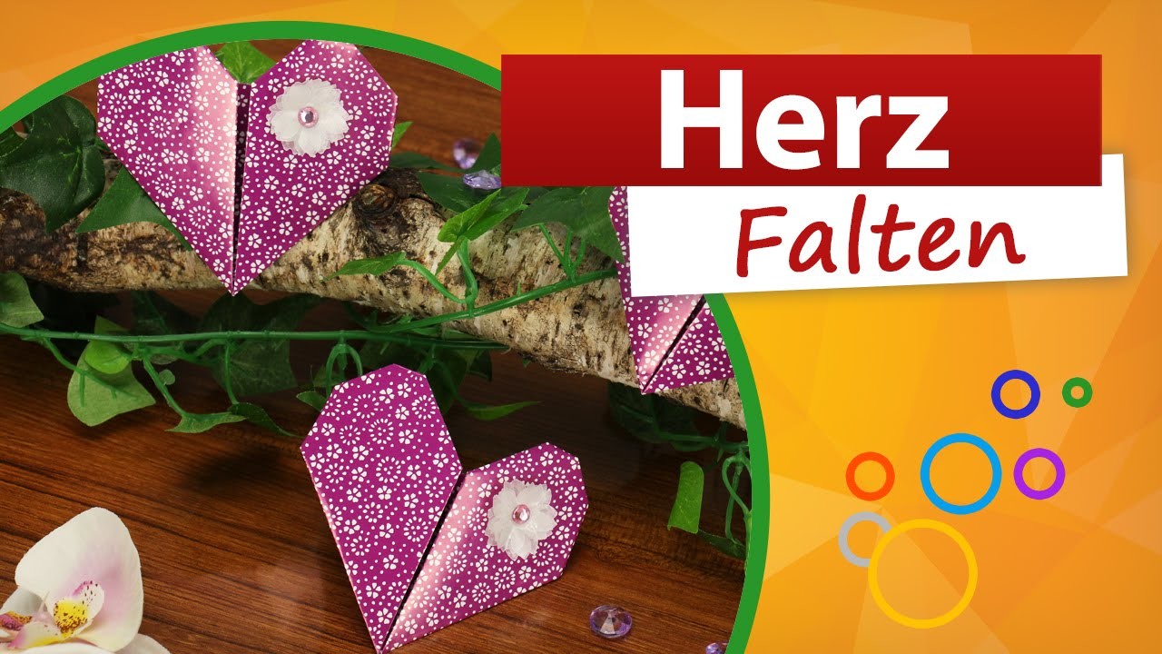 Herz falten ◪ Origami Herz falten ✂ Muttertag trendmarkt24