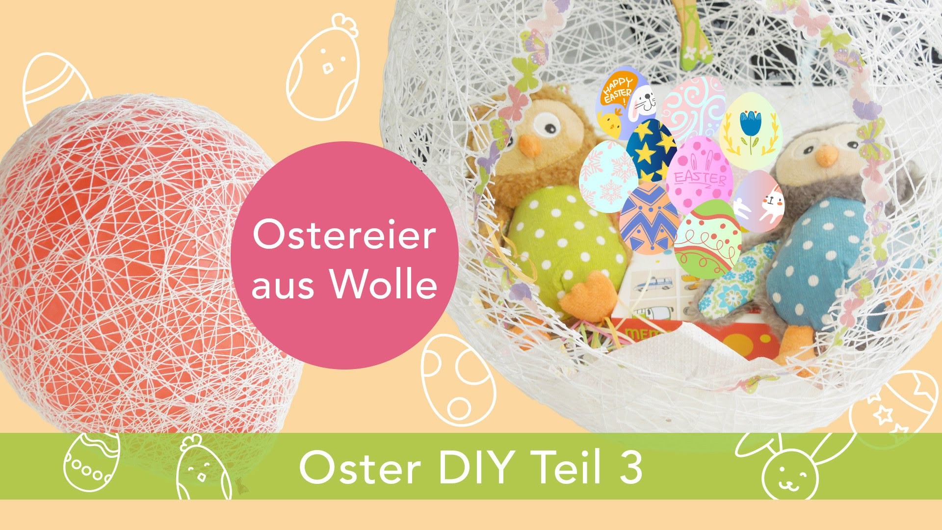 Oster DIY Teil 3 | Osterkorb aus Wolle + Luftballon + Textilsteif