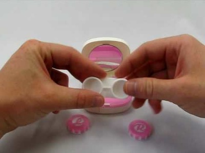 Kontaktlinsen Behälter Etui Set rosa pink. Contact Lenses Case container Etui pink pig