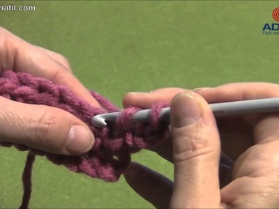 Adriafil crochet tutorial: maglia alta.treble crochet.bride.Stäbchen