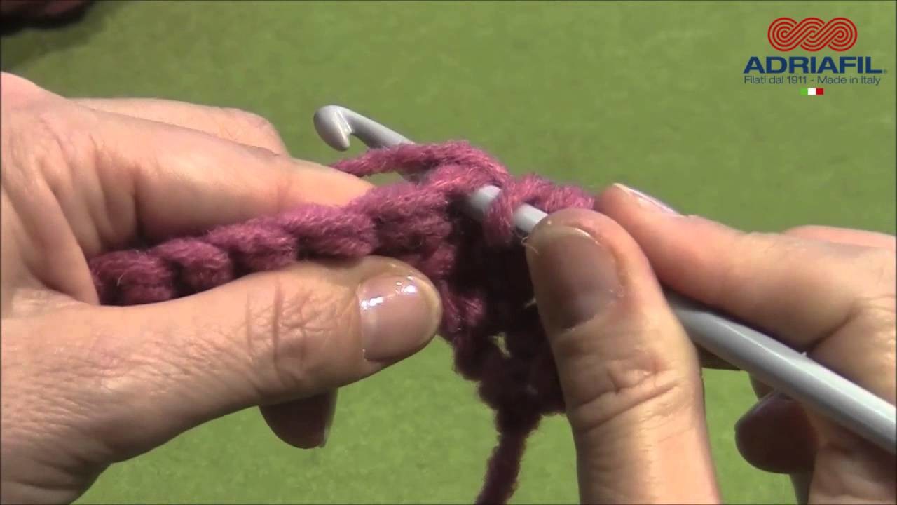 Adriafil crochet tutorial: mezza maglia alta.half treble crochet.demi-bride.halbes Stäbchen