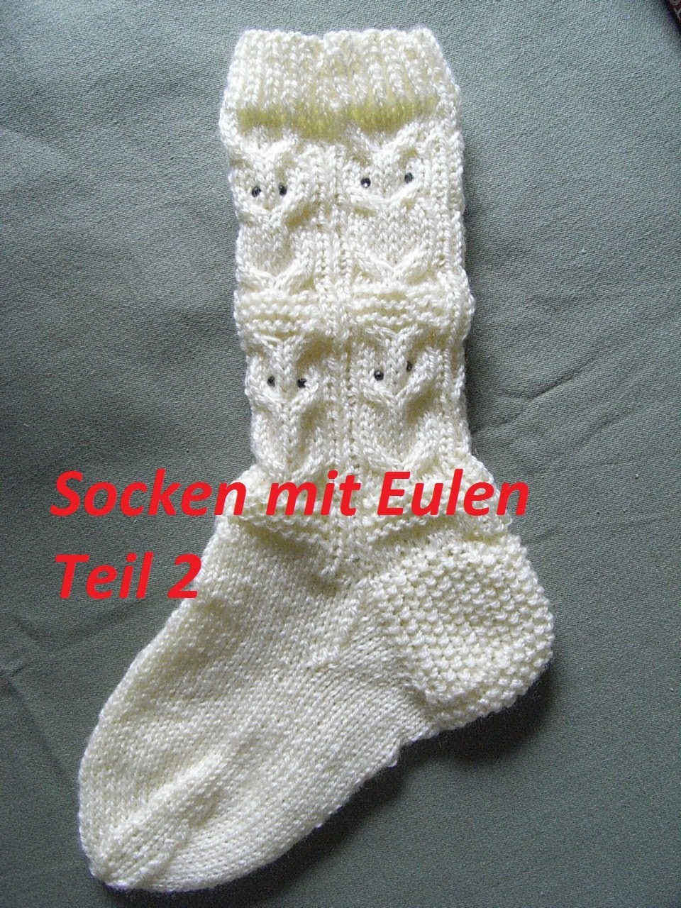 Teil 2* Ferse Stricken*Socken Stricken mit Eulen  Muster*Knitting*DIY