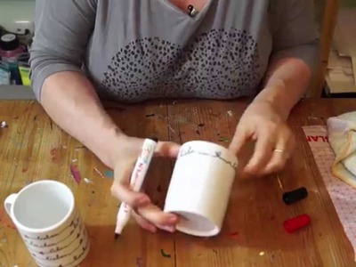 Tassen bemalen, Porzellanmalerei, DIY Cup Painting, Pintura sobre Tazas, RuthvonG