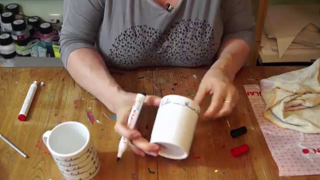 Tassen bemalen, Porzellanmalerei, DIY Cup Painting, Pintura sobre Tazas, RuthvonG