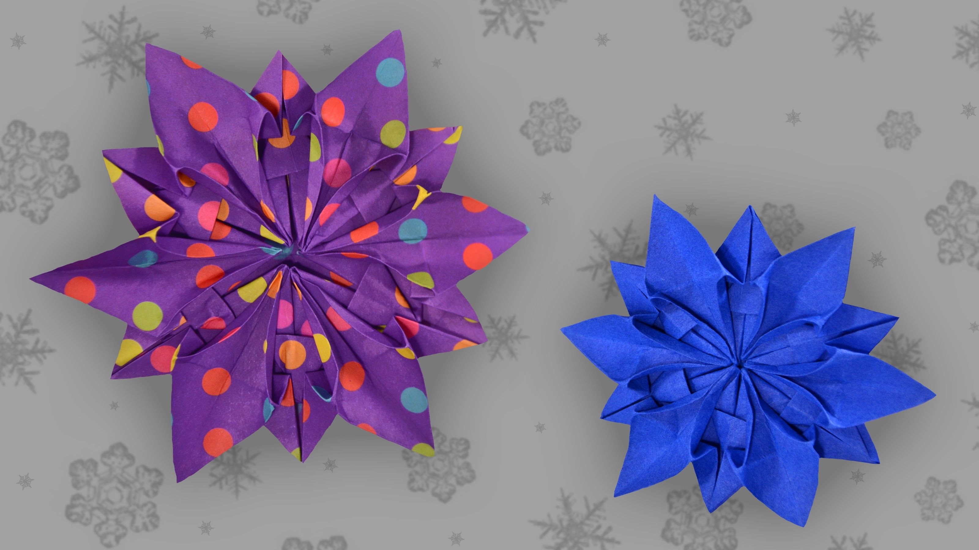 Origami Schneeflocke: Snowflake - Faltanleitung (Live erklärt)