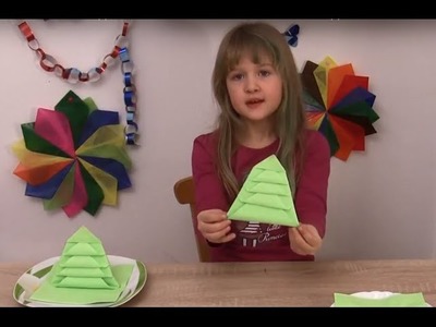 ( Serviette Weihnachtsbaum Falten )( Kindern machen Weihnachts dekoration selbst )