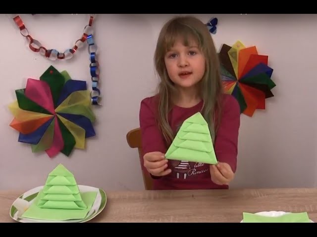 ( Serviette Weihnachtsbaum Falten )( Kindern machen Weihnachts dekoration selbst )
