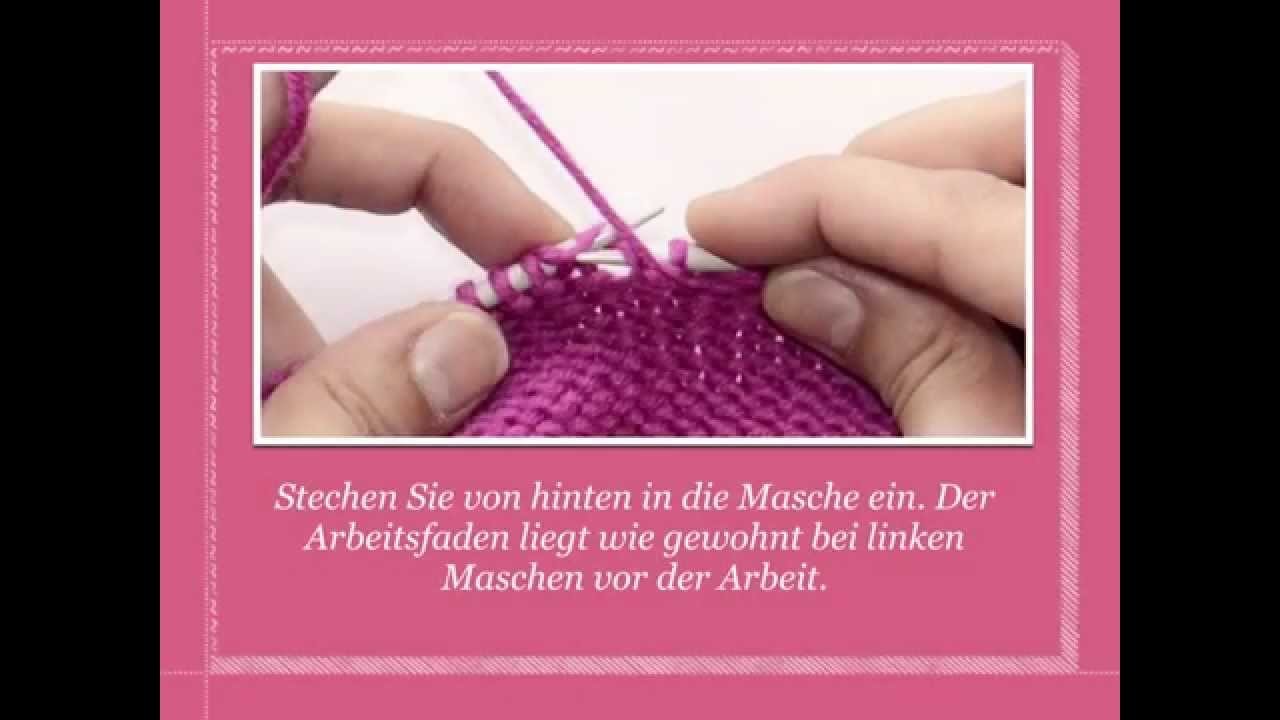 Linke Maschen zunehmen | Strickenlernen.ch