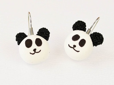 Panda Ohrringe aus Wolkenschleim und Seidenknete | Basteln mit Foam und Silk Clay