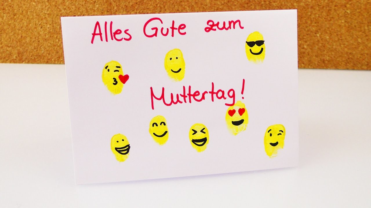 Emoji Karte selber basteln! | Geschenkkarte mit vielen tollen Smileys  - Muttertag Vatertag