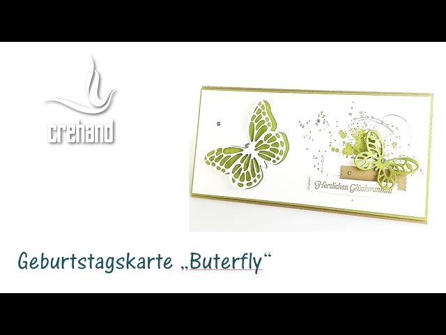 Geburtstagskarte mit Schmetterlingen für Frühjahr und Sommer mit crehand und Stampin‘ Up!