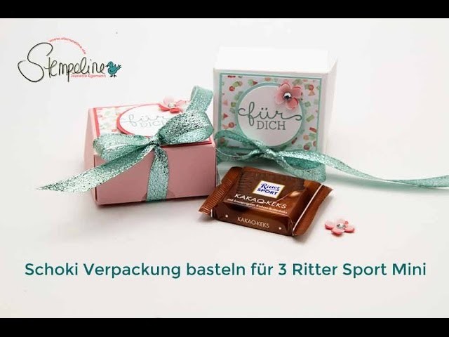 Schoki Verpackung basteln für 3 Ritter Sport Mini