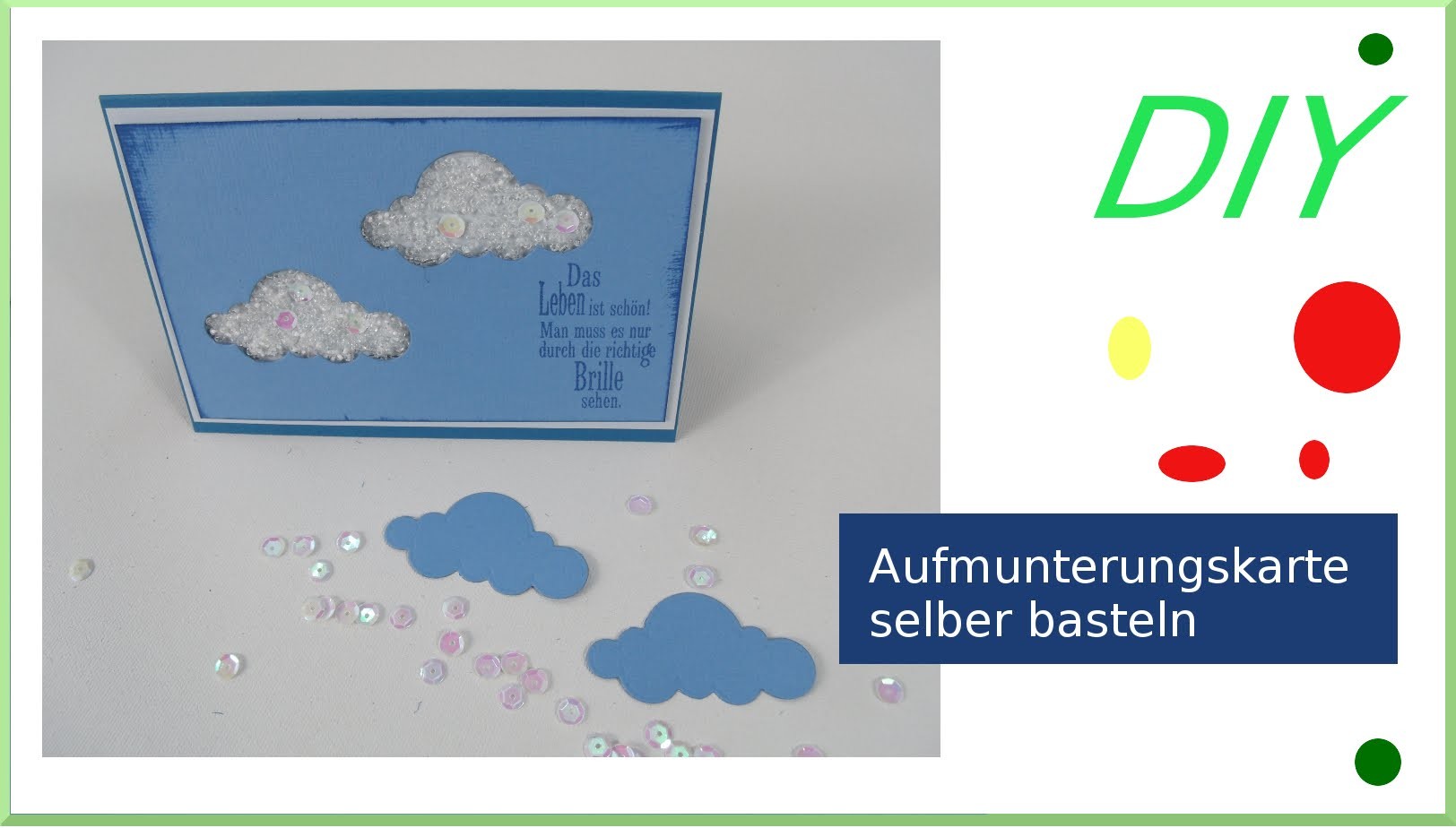 Grußkarte Fluffige WOLKEN selber basteln [deutsch]