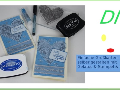 Karte zur Hochzeit (oder Geburtstag) selbermachen Hintergrund mit Gelatos [deutsch]