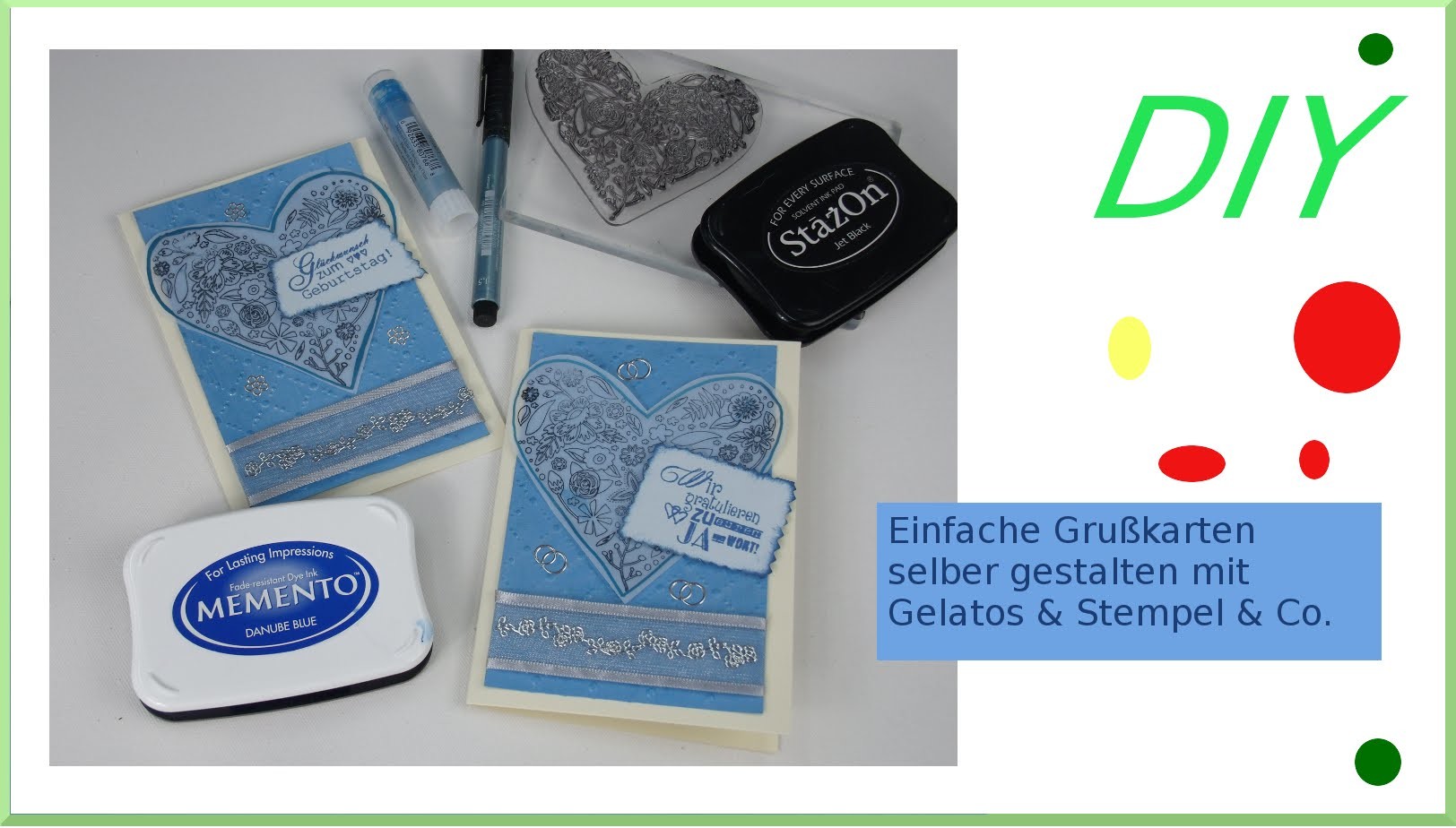 Karte zur Hochzeit (oder Geburtstag) selbermachen Hintergrund mit Gelatos [deutsch]