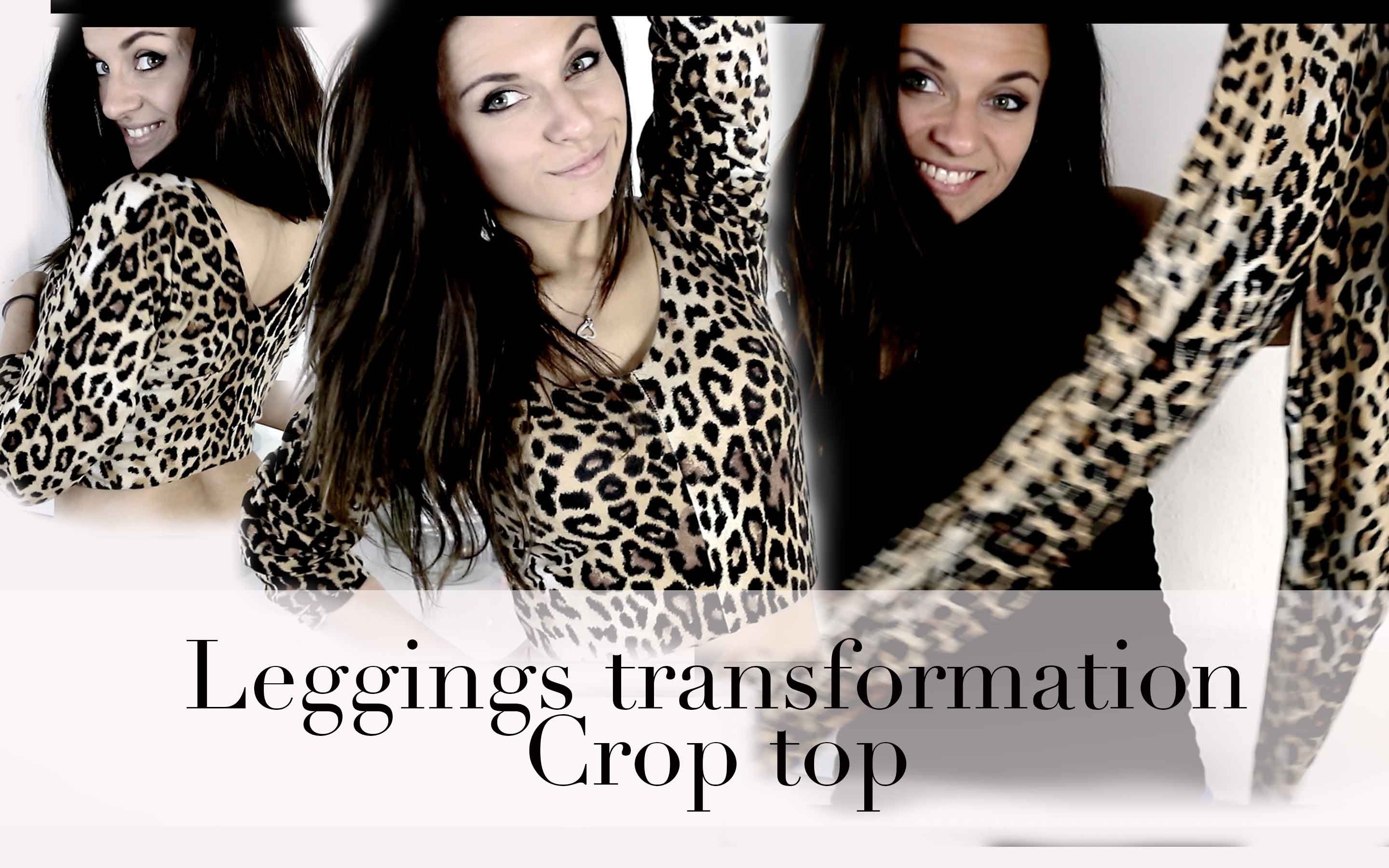 DIY.Leggings into Crop top transformation. How to upcycle old Leggings.One Cut