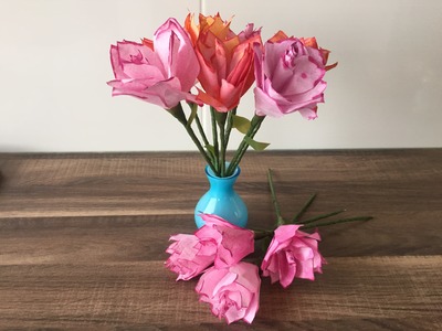 DIY Rose basteln, für Muttertag, Valentinstag, Blumen als Geschenkidee oder zum Geburtstag