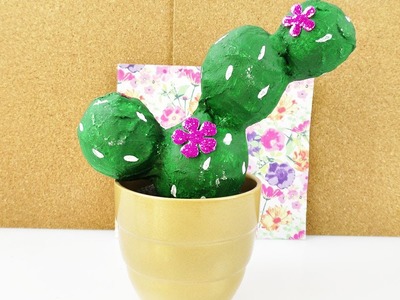 DIY Kaktus aus Gips | Coole Pflanzen Deko für die Fensterbank selber machen | süße Zimmerdeko