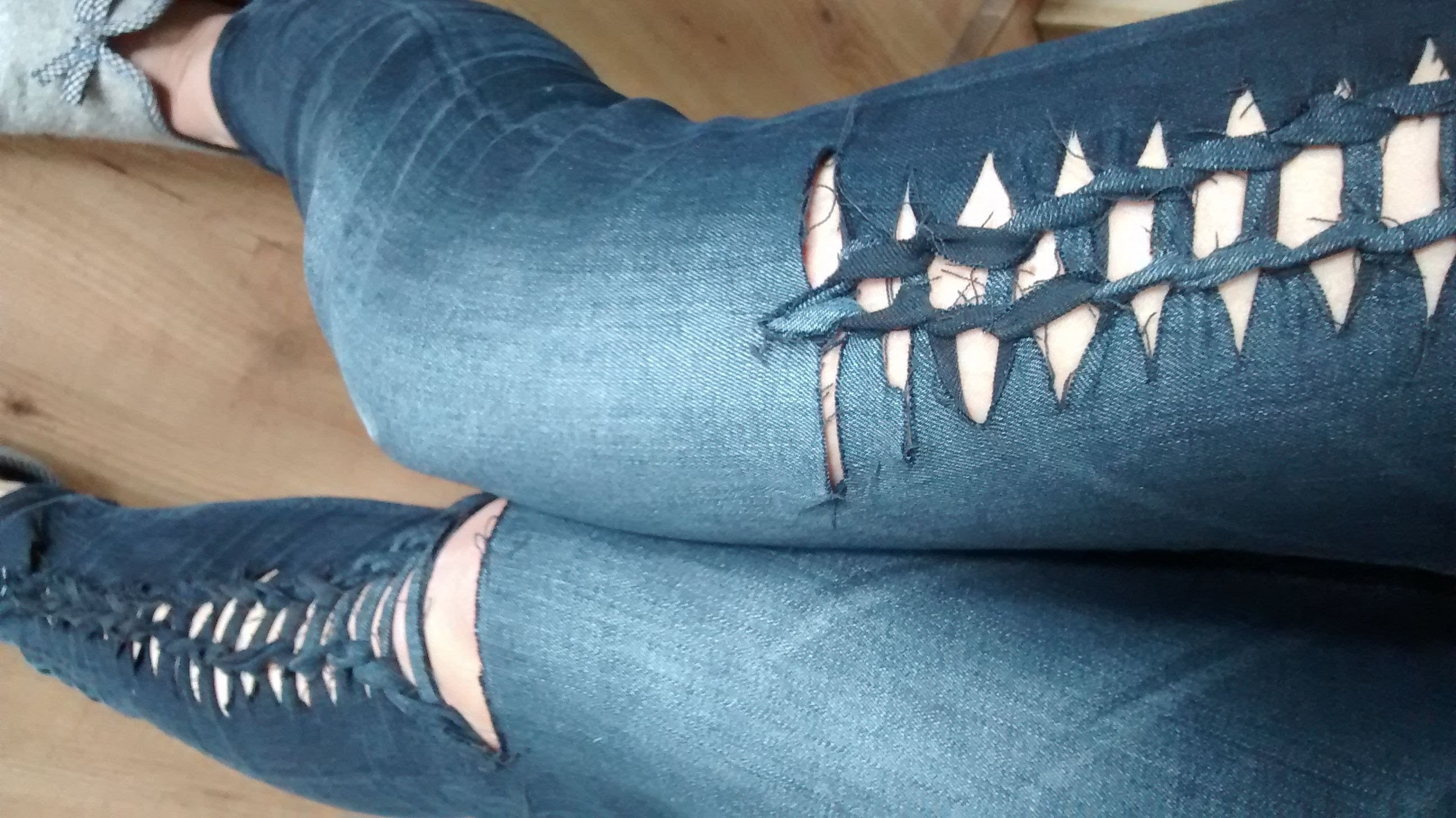 Destroyed Jeans anders-ripped denim-geflochten- easy DIY