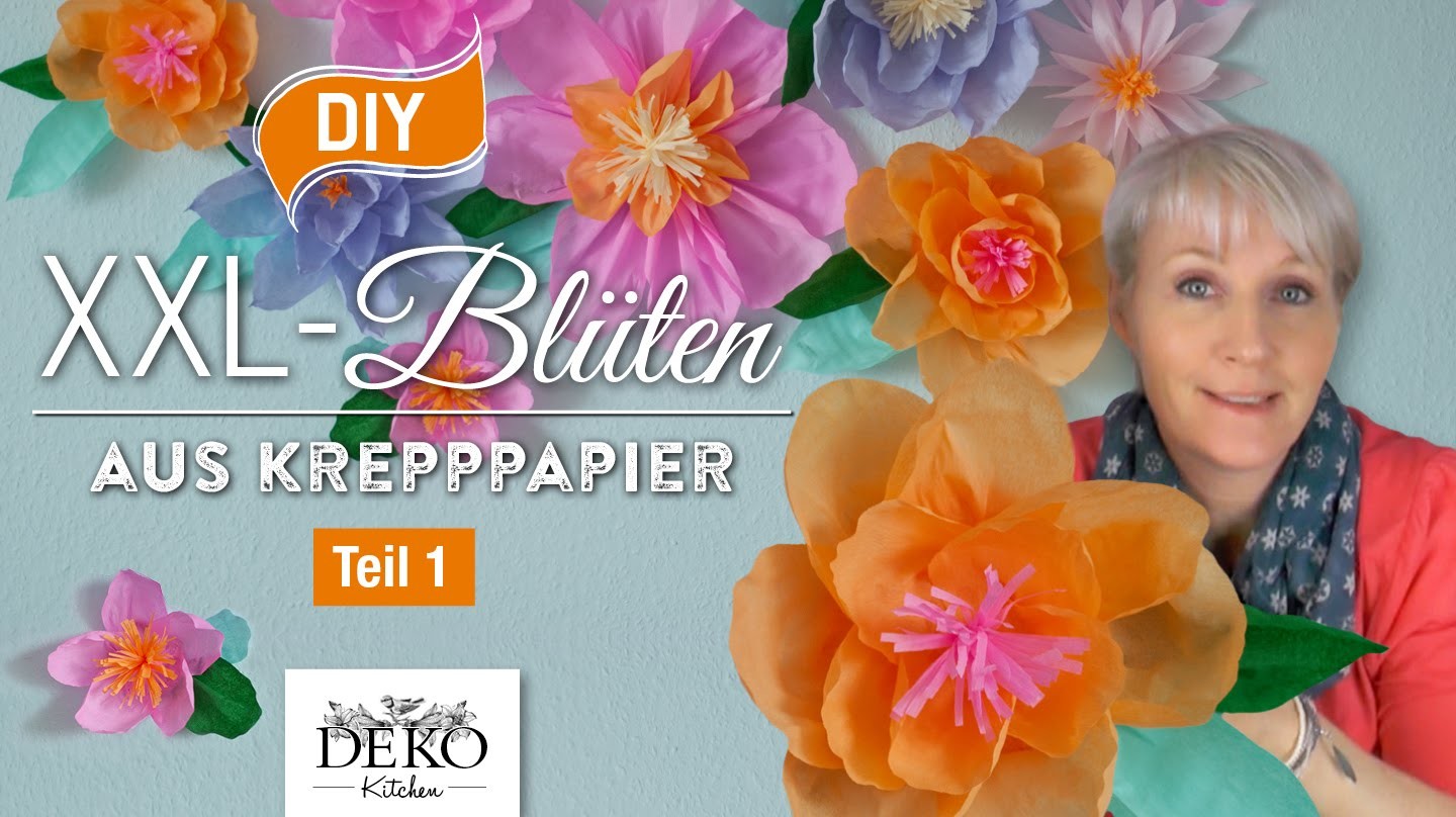 DIY: Riesige Blüten aus Krepppapier für Wanddekos selber machen Teil 1[How to] | Deko Kitchen