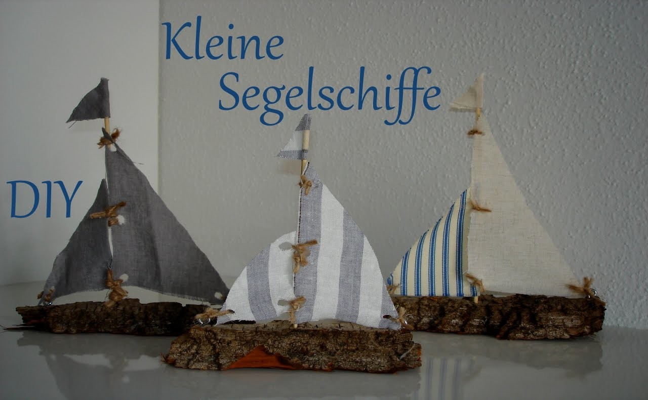 DIY |  maritime Sommerdeko | Kleine Segelschiffe | aus Rinde und Stoff | Just Deko