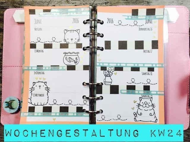 DIY---Wochendeko---Planer---KW24 |Filofax [tutorial |Vlog]^^