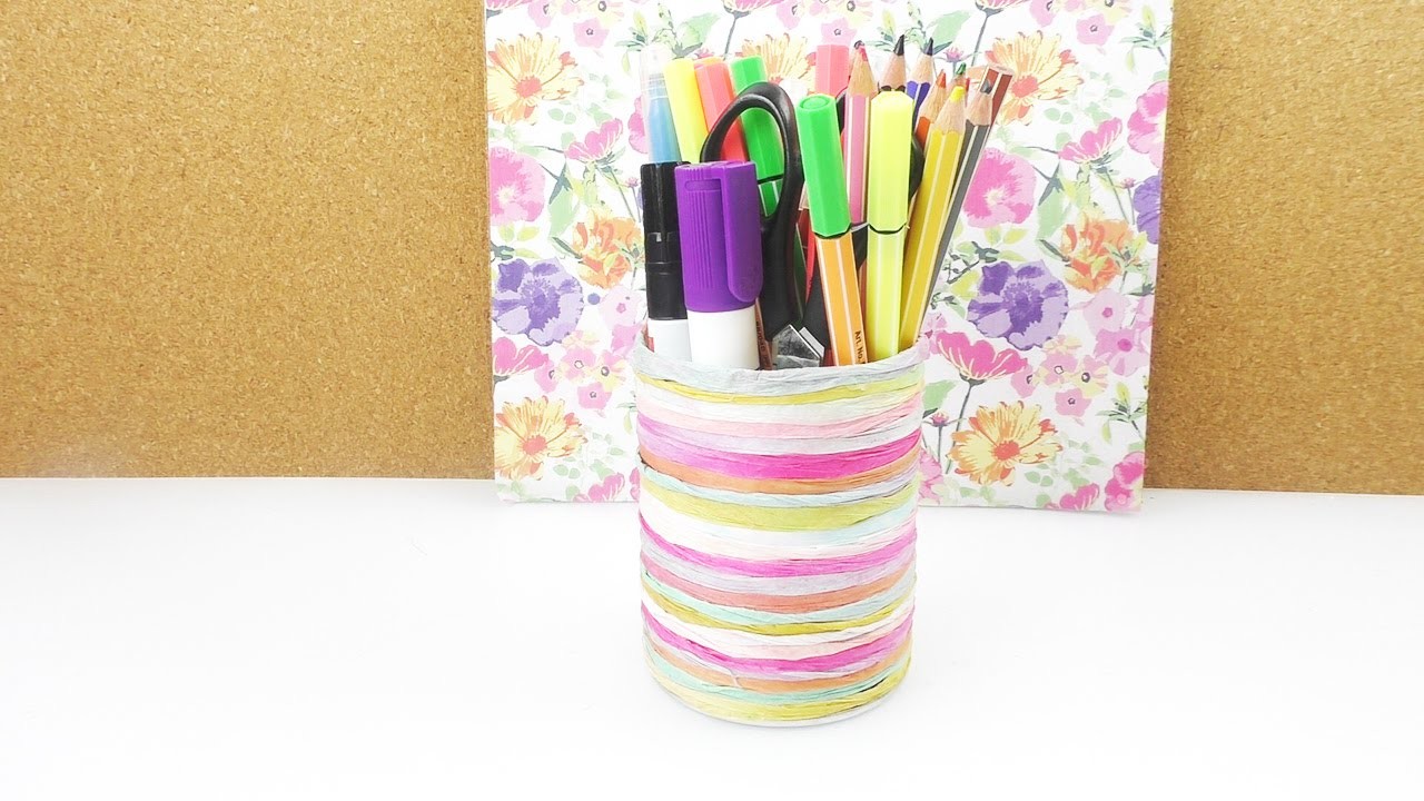 DIY Stiftebecher | Tolle sommerliche Schreibtisch Aufbewahrung | Papier oder Wolle | Creativ Paper
