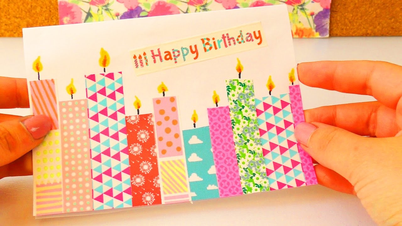 Washitape Geburtstagskarte | DIY Karte mit Kerzen | Super einfach & schön | Birthday Card Idea