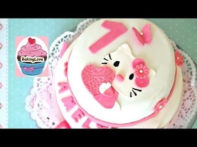 DIY Fondanttorte I Motivtorte I Hello Kitty I 1. Geburtstag I 2-Stöckige Torte