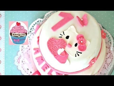 DIY Fondanttorte I Motivtorte I Hello Kitty I 1. Geburtstag I 2-Stöckige Torte