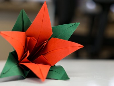 Origami Blume aus Papier falten, Faltanleitung