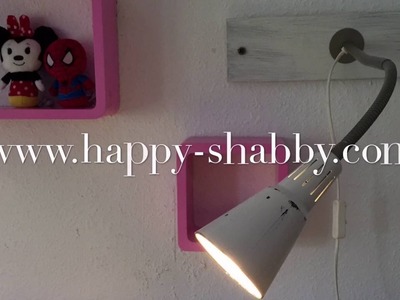 Genial! Genialer Ikea Kvart Hack - Tischlampe zur Wandlampe. Leselampe - DIY - Shabby Chic Look