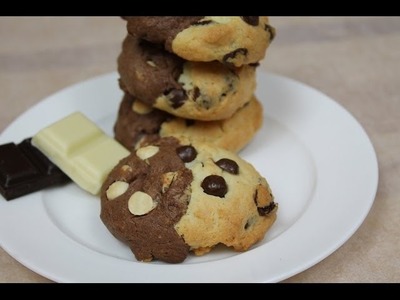 Chocolate Chip Cookies mit doppelt Schokolade. Double Chocolate Chip Cookies