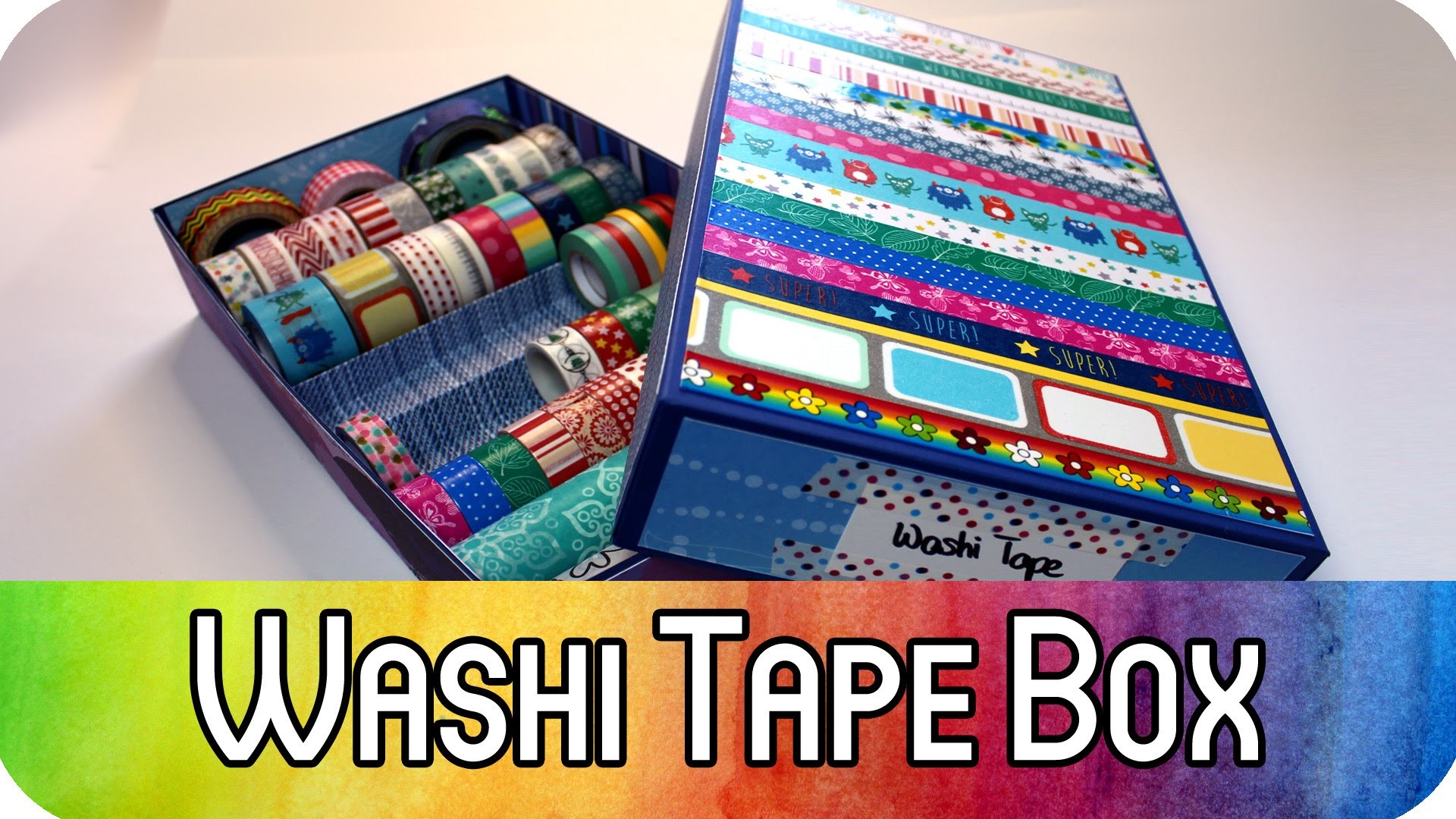 DIY Aufbewahrung für Washi Tape: Aufbewahrungsbox mit Deckel - Ordnung im Bastelzimmer | kreativBUNT