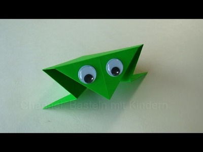 Origami Frosch falten: Basteln mit Kindern - Papier falten - Einfaches Origami - DIY