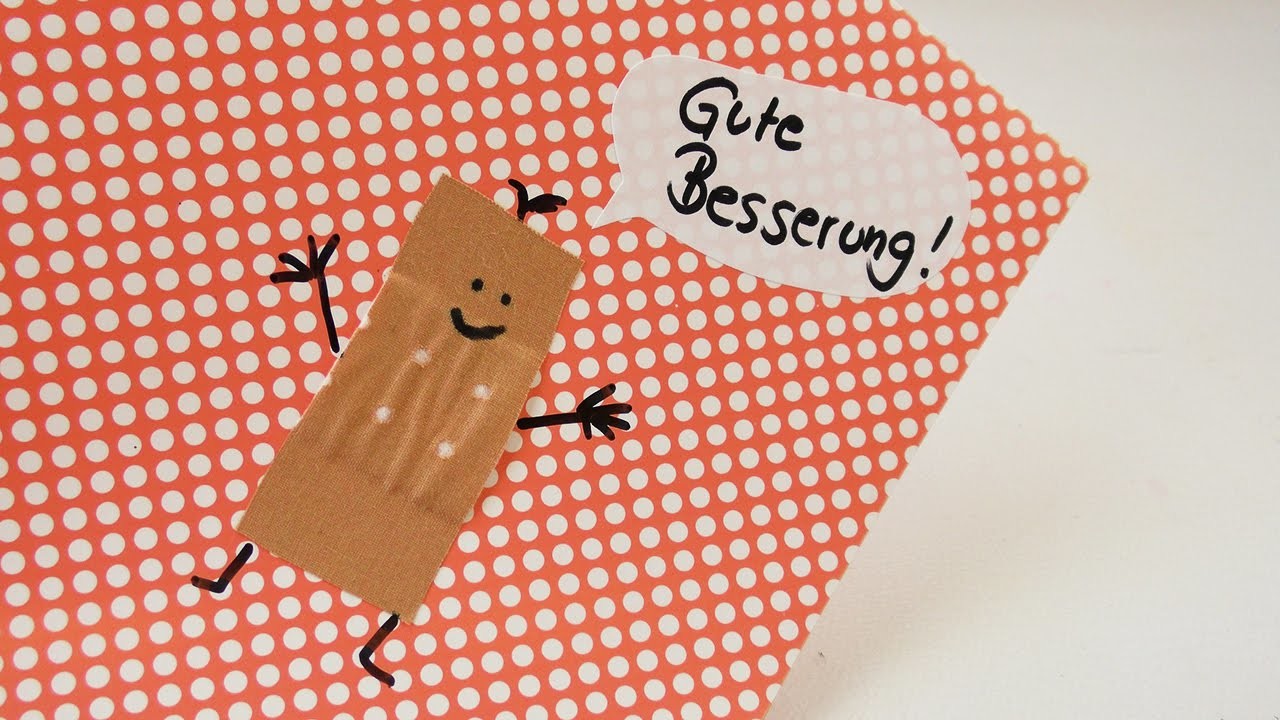Karte gestalten "Gute Besserung" | Süße Karte für Freunde | DIY Geschenkkarte basteln mit Pflaster