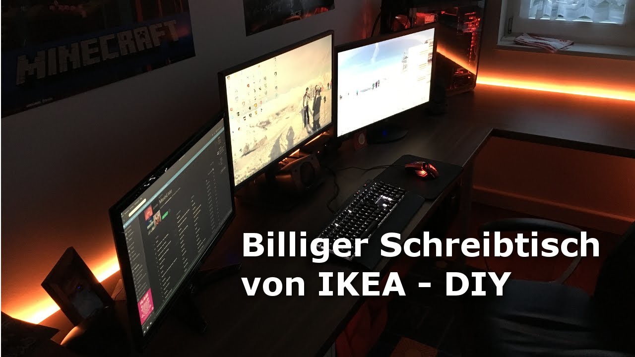 Billiger Schreibtisch für 150€ | DIY von IKEA [HD]