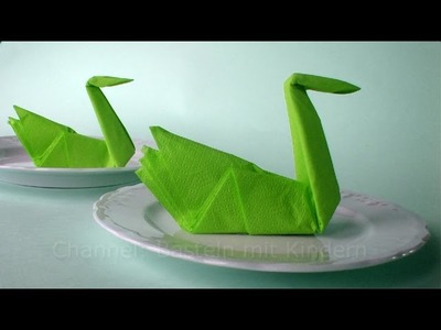 Servietten falten Schwan: Origami Tischdeko Basteln mit Papier-Servietten - DIY Deko Hochzeit
