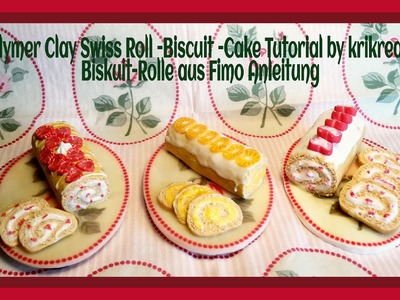 Polymer Clay Swiss Roll Tutorial (Biscuit Cake) by krikreativ, Biskuit-Rolle aus Fimo