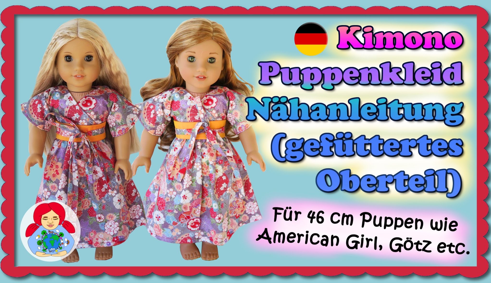 DIY | Kimono Kleid für American Girl Dolls selber nähen (gefüttertes Oberteil) • Sami Doll Tutorials