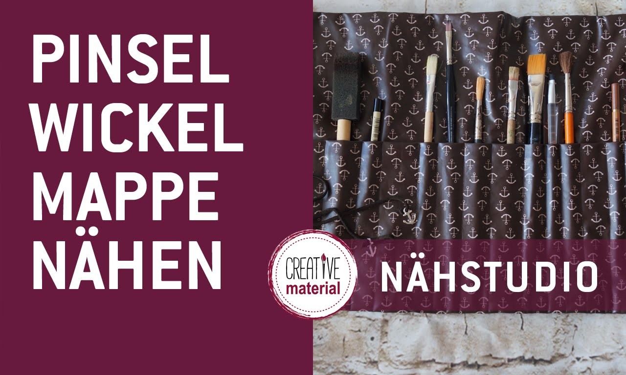 Nähen | DIY Wickelmäppchen für Pinsel, Kosmetikartikel und Stifte