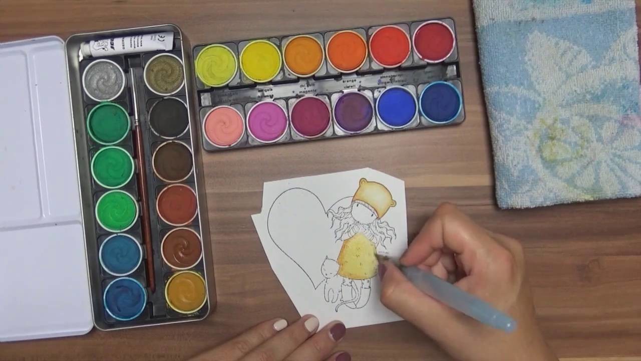 Gorjuss Stempelabdrücke colorieren | watch me craft