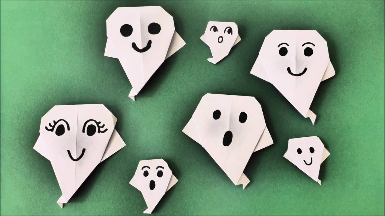 DIY ORIGAMI HALLOWEEN GEIST, SCHNELL UND EINFACH, QUICK AND EASY PAPER CRAFTS, IDEAS  GHOST