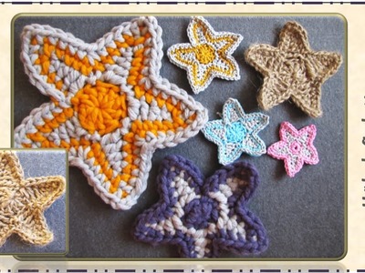 Häkeln - Anleitung Sterne groß und klein. Crochet - Pattern Stars big and small
