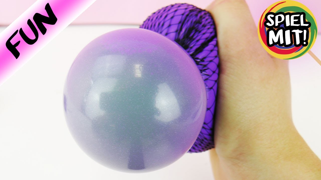 Squeezy Meshball selber machen DIY | Kathi bastelt einen Antistressball mit Glibber und Schleim