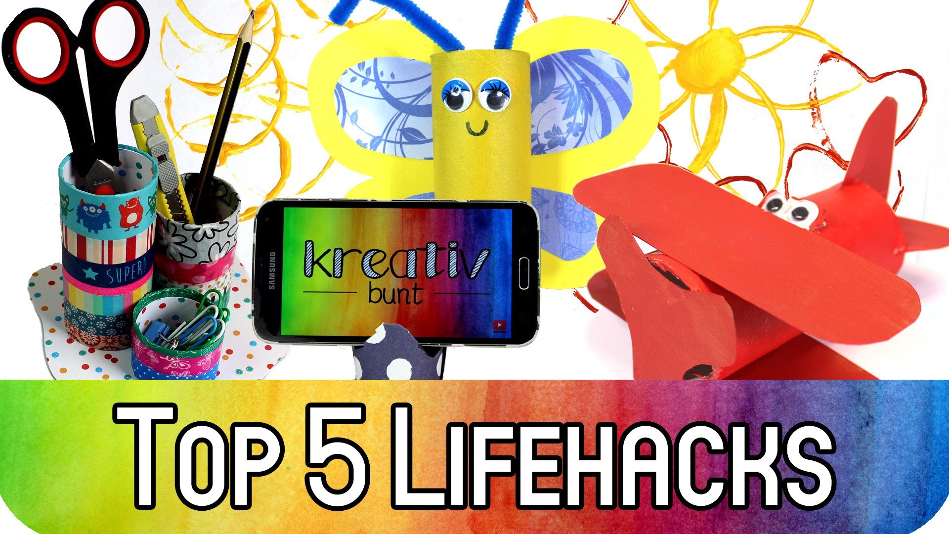 Top 5 Lifehacks mit Klopapierrollen | How to: Upcycling mit Klorollen | kreativbunt