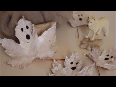 DIY: Halloween: Geister aus Blätter für Deko (Blatt Geist)